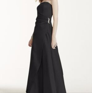 David's Bridal Black Strapless Dress